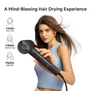 Laifen 1HD11-S-US-DG SE Air High-Speed Hair Dryer, 100,000 RPM Ionic Blow Dryer, Smooth Nozzle, Dark Grey