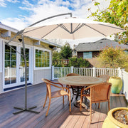 Autlaycil OBOV-OTU034KK Cantilever Patio Umbrella 10FT Offset Patio Umbrella With 8 Ribs, Khaki