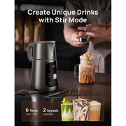 Dreo BaristaMaker Electric Milk Frother, All-in-1 Foam Frother for Latte Art Microfoam, 15oz Stainless Steel Automatic Milk Warmer with 30 Drink Programs, Touch Control, Starlight DR-KMF001