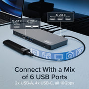 Plugable UD-7400PD USB-C Docking Station, Supports 5 Monitors, HDMI 2.1 8K and HDMI 2.0 4K, 3 USB-C DisplayLink Ports, 140W Laptop Charging, 2.5Gbps Ethernet, USB-A and USB-C Ports, Kensington Lock Slot