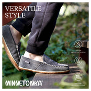 Minnetonka Men's Tilden Moccasin Suede Indoor and Outdoor Slippers Brown Ruff Size 10 41002-10