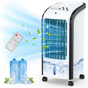 RUIE Portable Evaporative Air Cooler 3-in-1 Fan Humidifier with 4L Water Tank, Ice Packs, Remote Control, Oscillation, Timer, Wheels, LFJDLA0168