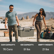 Rtic Outdoors 52 Quart Ultra-Light Hard Cooler, White & Grey, Holds 76 Cans, 30% Lighter Design