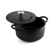 Tramontina Mesa 3.5 Quart Enameled Cast Iron Dutch Oven, Black, Round, Oven Safe up to 500F, Induction Compatible
