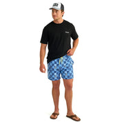 HUK Pursuit Volley Printed Swim Shorts, Quick-Dry, UPF 30+ Sun Protection, Mesh-Lined Pockets, Elastic Waist, Marolina Blue, Medium, H2000227