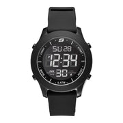 Skechers Rosencrans Oversize Digital Chronograph Watch, Black, Silicone Strap