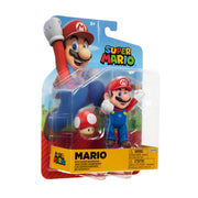 Jakks Pacific Super Mario 4-Inch Articulated Action Figure with Red Mushroom Power Up - Plastic