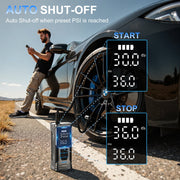 AVAPOW HY09 ordless Tire Inflator, 180 PSI Portable Air Compressor w/Digital Pressure Gauge