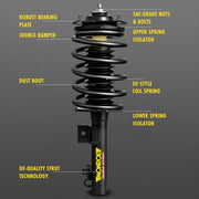 Monroe Quick-Strut Suspension Strut and Coil Spring Assembly, Front Left, Rust-Resistant Steel, Fits Chrysler Town & Country, Dodge Grand Caravan, Volkswagen Routan, 2011-2020, 471128L