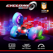 Force1 Cyclone LED Remote Control Car, Double-Sided Off-Road RC Crawler with Color-Changing LED Tires, 2.4GHz Remote, Rechargeable Batteries, S8803A