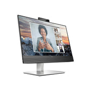 HP E24m G4 23.8 Inch FHD IPS USB-C Conferencing Monitor with 5MP Webcam, Built-In Speakers, Dual Microphones, 65W Power Delivery, Black Silver
