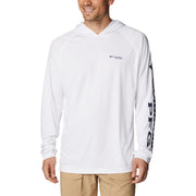 Columbia PFG Terminal Tackle Long-Sleeve Hoodie - White/Nightshade Logo - L