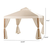 Better Homes & Gardens BH5708811816016 Marlow 10ft x 10ft Gazebo with Mosquito Netting