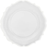 PLASTICPRO Disposable Plates Combo Set, 32 Pack, 16 10-Inch Dinner Plates, 16 7.5-Inch Salad Plates, Clear and White Contemporary Design, Heavy Duty, BPA Free
