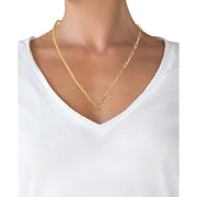 Brilliance Fine Jewelry Women's Jewelry Gold Plated Mix Chain Toggle Necklace for Women's