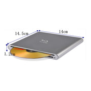 VIPQV External Blu Ray 6X BD Burner Slot-In Optical Drive, USB 3.0, Silver