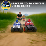 NKOK Sonic Racing CrossWorlds RC Monster Truck with Knuckles, Turbo Boost, All-Terrain Tires, LED Lights, Red