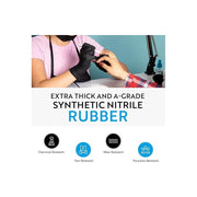 Medelim Disposable Nitrile Gloves, Latex-Free, Textured, Food-Safe, Black, Large, 1000 Count