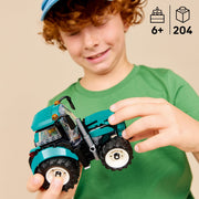 LEGO City Farm Tractor Building Toy with Farmer Minifigure, Teal, 204 Pieces, 60498