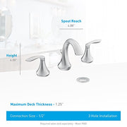 MOEN T6420 Eva 8 in. Widespread 2-Handle High-Arc Bathroom Faucet Trim Kit in Chrome