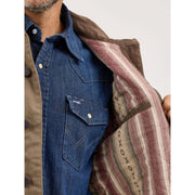 Wrangler Men's Western Lined Barn Coat, Quilted Flannel Lining, Morel Brown, Medium, 112367636
