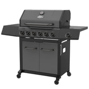 Expert Grill 6-Burner Propane Gas Grill with 12,000 BTU Side Burner, 507 sq. in. Cooking Area, Porcelain-Enameled Cast Iron Grates, Graphite