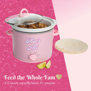 Paris Hilton 3.5QT Manual Slow Cooker with Dishwasher-Safe Pot, Pink, High Low Warm Settings
