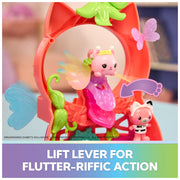 Gabby's Dollhouse Fairylandia Kitty Fairy Flutter-riffic Dollhouse Playset, 12-Piece Set with Exclusive Rainbow Winged Ring