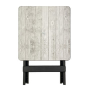 Ozark Trail 19-Inch Plastic Folding Outdoor Camp Side Table, Gray Wood Grain - Adjustable Height, Lightweight, Foldable Design