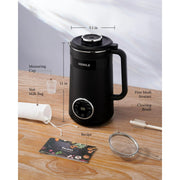 KIDISLE HB-B1018KW3 32oz Automatic Soy Machine for Homemade Almond, Oat, Coconut, Soy, Black