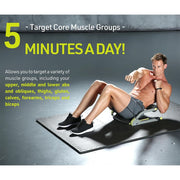 Wonder Core SMART Abdominal Trainer, Adjustable Resistance 24-48 lb, Foldable, Green