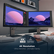 ViewSonic VP2488-4K 24 in. 4K UHD IPS Monitor with 100% sRGB, 98% DCI-P3, Pantone Validated, Thunderbolt 4 with 100W Power Delivery, USB-C, HDMI, DisplayPort