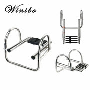 Winibo 4Step Boat Ladder, 304 Stainless Steel, Telescoping Folding Pontoon Ladder with Slip-Proof Steps and Extra Tall Handrails, 600 lb Capacity, 8341SH
