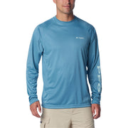 Columbia PFG Terminal Tackle Heather Long-Sleeve Shirt for Men - Canyon Blue/Icy Morn - M