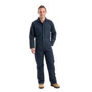 Berne Men's Heritage Unlined Twill Coveralls, Durable Cotton/Poly Blend, Navy, Long Sleeve, C250