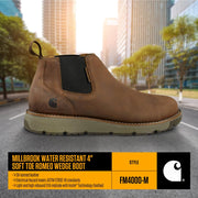 Carhartt Fm4000-M Millbrook 4'' Romeo Wedge Work Boots for Men - Brown - 9.5M