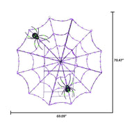 Gemmy Giant LED Spider Web with Green Lit Spider, 69 in Tall, Indoor/Outdoor Halloween Decoration, UV-Resistant