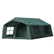 Waldmate Inflatable Camping Tent, Waterproof 3000mm Oxford Fabric, Windproof, Easy Setup with Hand Pump, Green, Fits 4-12 People
