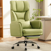 Coolhut Big and Tall Office Chair, High Back Executive PU Leather Desk Chair with Adjustable Reclining Backrest, Expandable Seat Cushion, Lumbar Support, Padded Armrest, 360-Degree Swivel, Avocado Green, CH-6088-AvocadoGreen