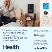 Medify Air MA-14 Small Air Purifier H13 HEPA Filters - 200 Sq ft Coverage for Dust - Black, 1-Pack