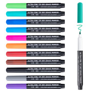 Maxtek A-DEM-12CLUF Dry Erase Markers, Ultra-Fine 0.7mm Tip, Low-Odor, Quick-Drying Ink, Assorted 12 Colors, Whiteboard Markers