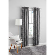 Mainstays FZJ007PI2GRY Medallion Print Room Darkening Rod Pocket Curtain Panel Pair, Set of 2, Gray, 30 x 84