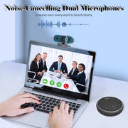 RONY 1080P HD Computer Webcam with Microphone, USB Streaming Camera, Noise Reduction, 90 Field of View, 360 Rotation, Black Q4