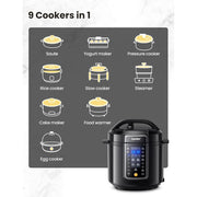 COMFEE 6QT Electric Pressure Cooker, 9-in-1 Multi Cooker with 13 Presets, Non-Stick Pot, Black, CPC60114MBMS