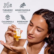 The Organic Skin Co Good Oil Face Moisturizer, Gua Sha Oil with Organic Jojoba, Calendula, Sunflower, Turmeric, Hydrating Serum, 30mL