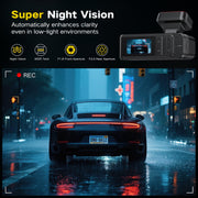 Nexpow VSQ10 4K Front and 2K Rear Dual Dash Cam with Built-in WiFi, Night Vision, G-Sensor, Loop Recording, 64GB Card