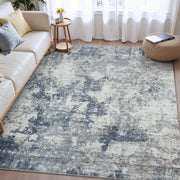 SIXHOME 8x10 Washable Non-Slip Area Rug, Modern Abstract Blue, Ultra-Soft Polyester Indoor Farmhouse Carpet, WM-DLD-8x10-BLUE