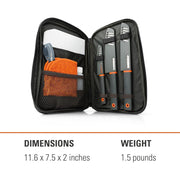 GSI Outdoors 90105 Santoku Knife Set, Compact 6-Piece Camping Chef Knife Kit with Cutting Board, Sheaths, Soap Bottle & Travel Case