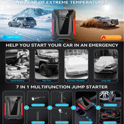 Amybaby 8-in-1 Emergency Jump Starter with 4000A Peak, 150PSI Auto-Stop Air Compressor, LED Emergency Light, 29800mAh Power Bank, All-Climate Roadside Kit MUZPU-Jump-Starter-STTA02