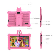 Baken K7 Kids Tablet 7 Inch 32GB WiFi Android Tablet For Kids, Bluetooth, Parental Control, Pre-Installed Learning Apps (Pink)